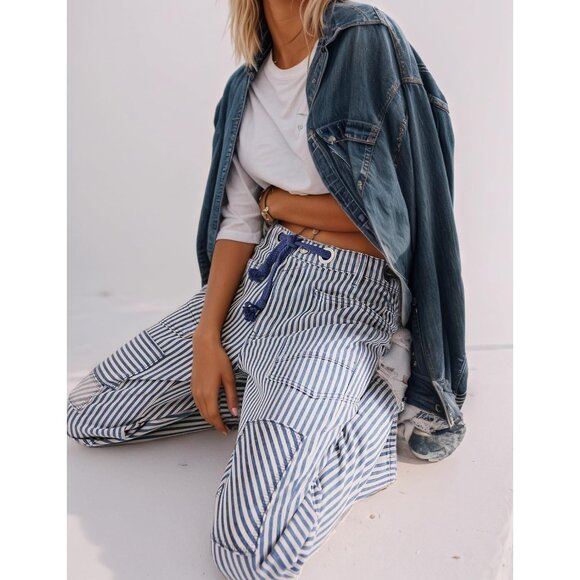 Women’s Wide Leg Jeans Cotton Blend Mid Rise Ankle Casual Streetwear - Picture 3 of 5